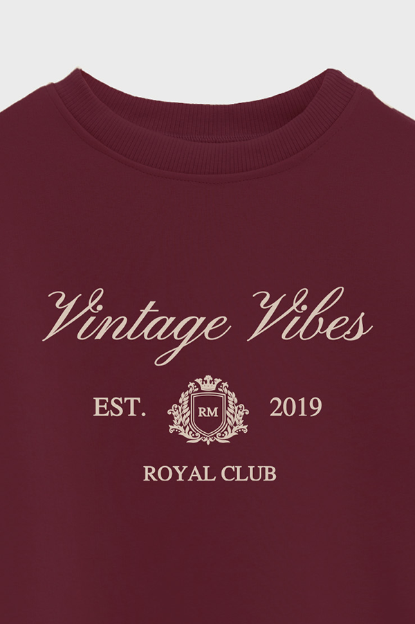 BUZO CROP ESTAMPADO VARSITY VINTAGE VIBES