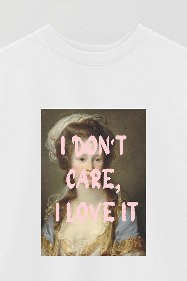 REMERA OVER ESTAMPADA ART COLLECTION 35 I DON'T CARE
