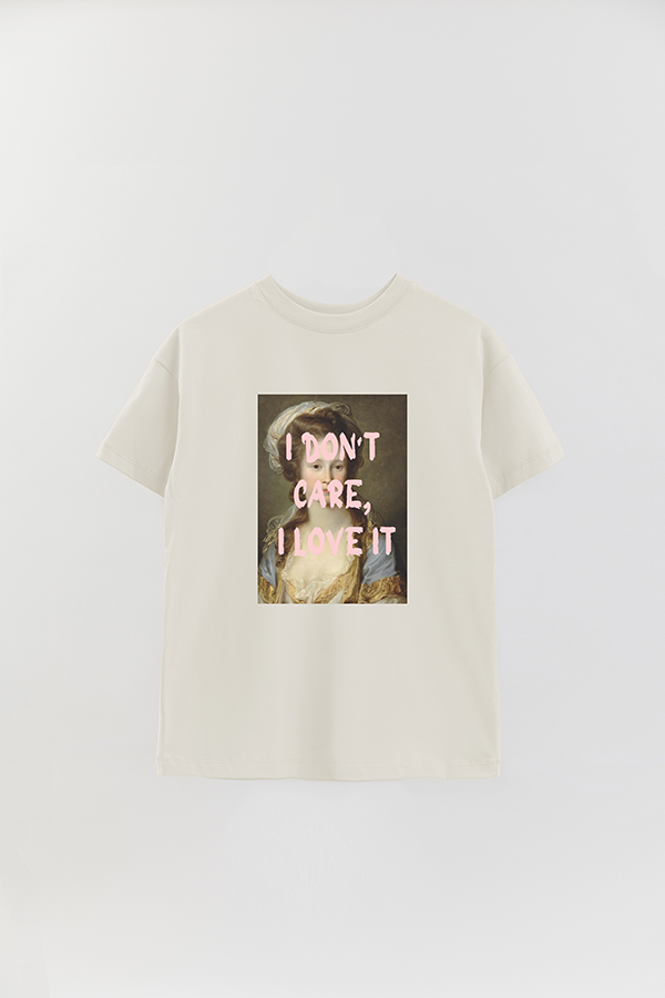 REMERA OVER ESTAMPADA ART COLLECTION 35 I DON'T CARE