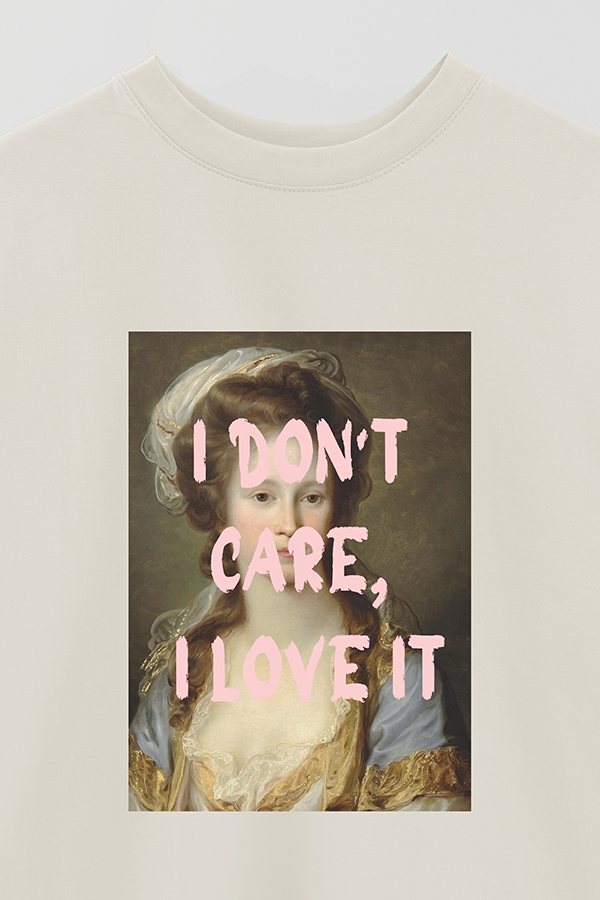 REMERA OVER ESTAMPADA ART COLLECTION 35 I DON'T CARE