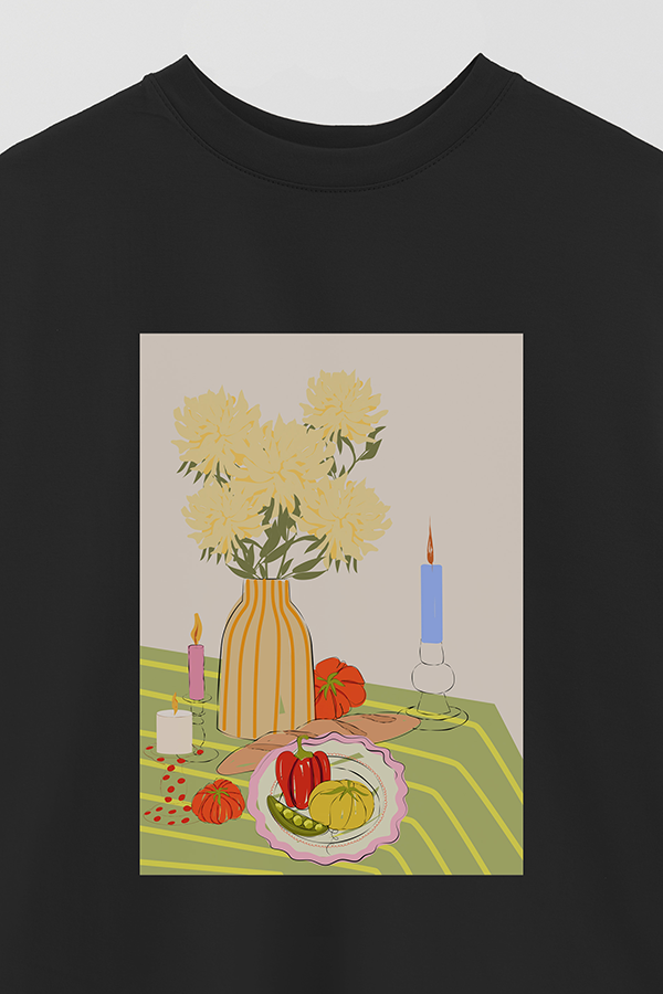 REMERA OVER ESTAMPADA GREEN TABLE