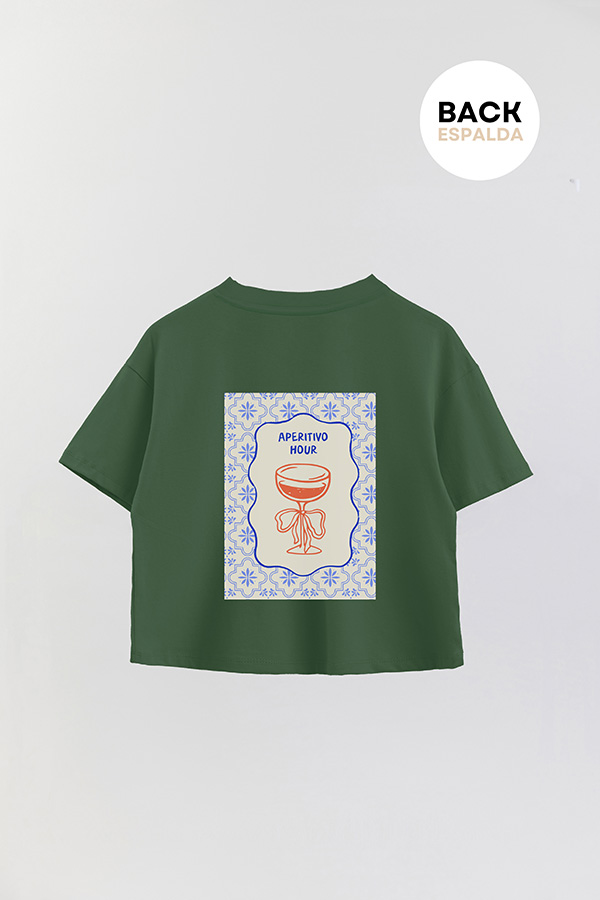 REMERA CROP FB ESTAMPADA APERITIVO HOUR