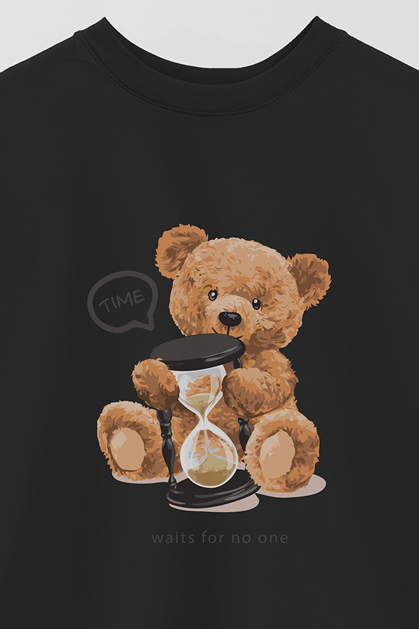 REMERA OVER ESTAMPADA UNISEX TEDDY TIME