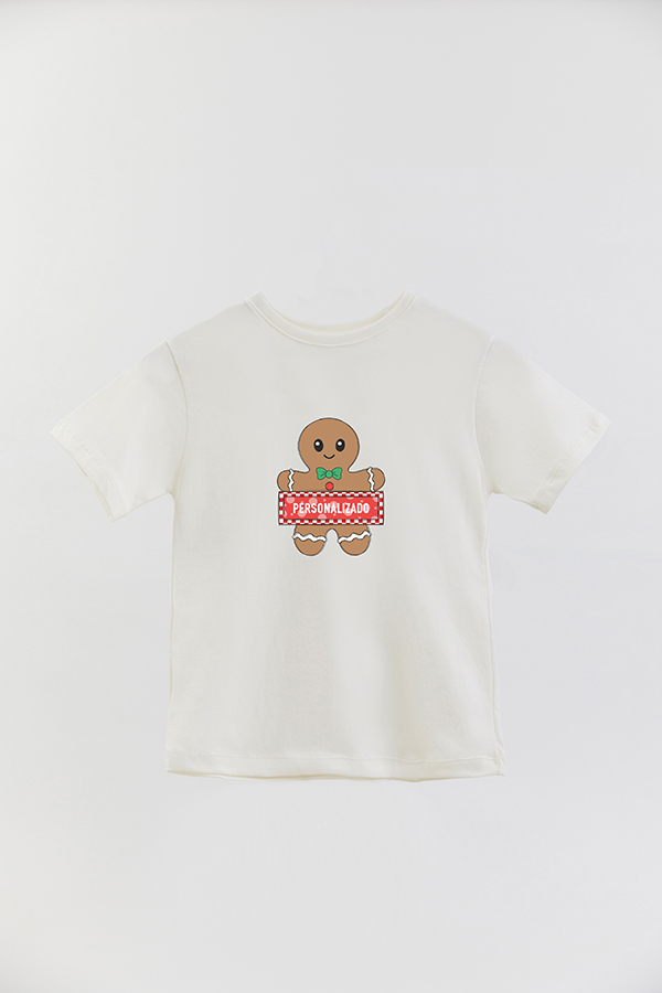 REMERA BASICA ESTAMPADA CHRISTMAS COOKIE PERSONALIZADA