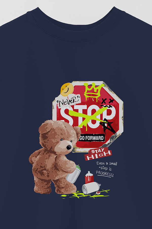REMERA OVER ESTAMPADA UNISEX TEDDY STOP