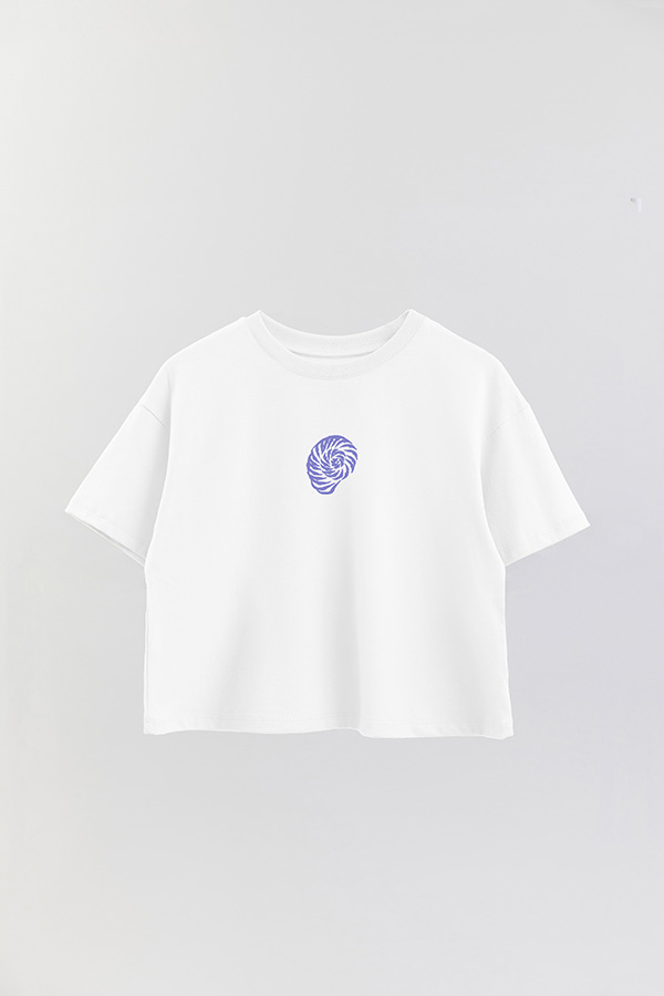 REMERA CROP FB ESTAMPADA BLUE CARACOL