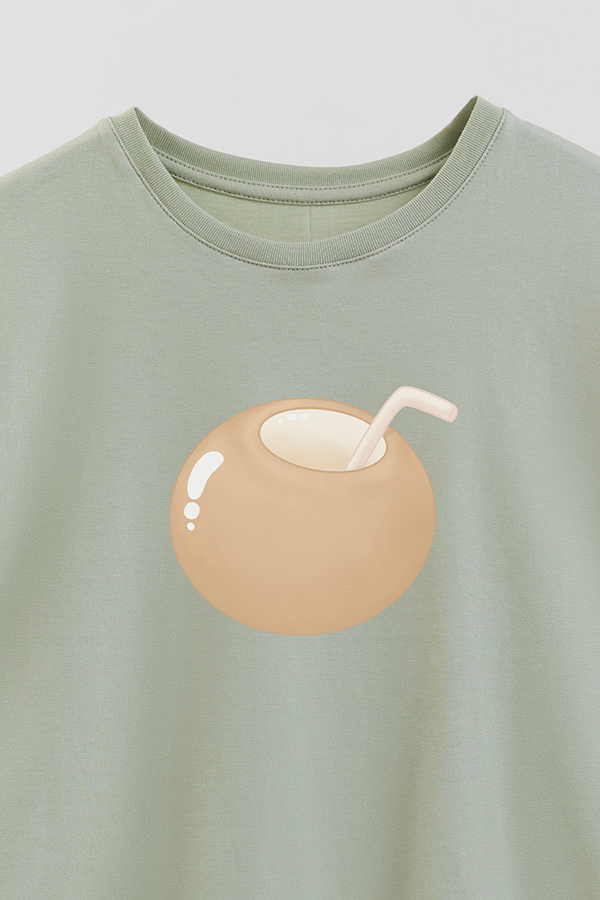REMERA GIRL OVER SUMMER CAT COCONUT