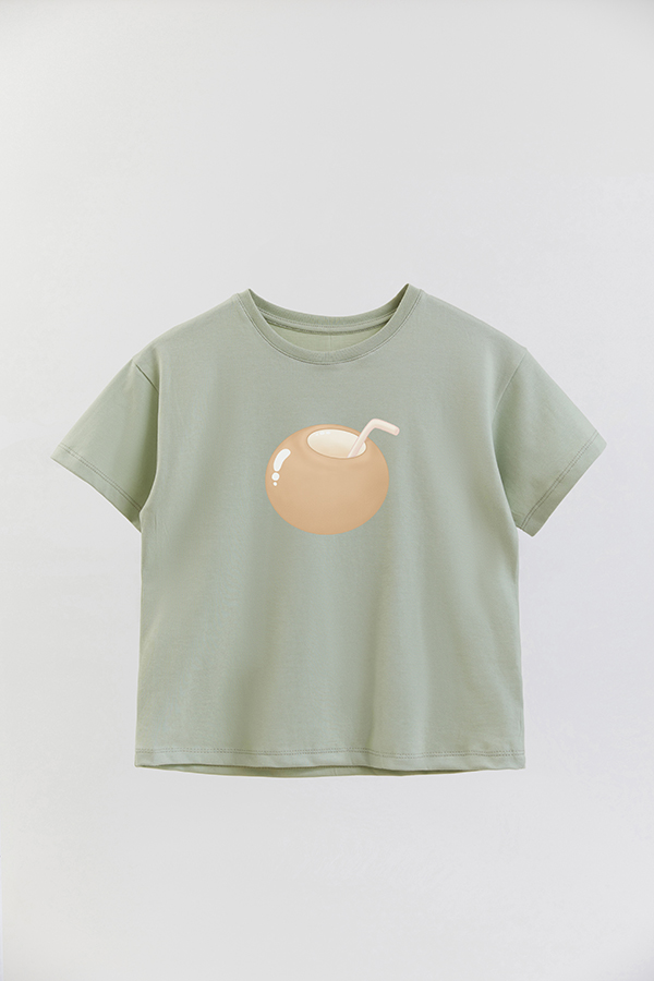 REMERA GIRL OVER SUMMER CAT COCONUT