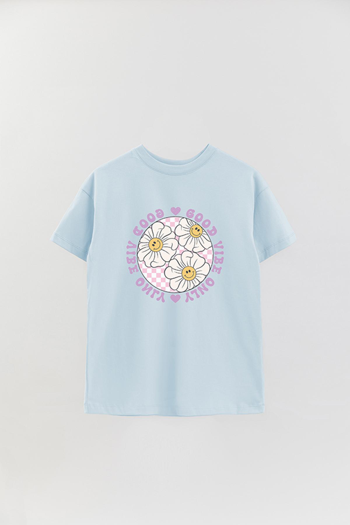 REMERA OVER ESTAMPADA RT GOOD VIBE ONLY