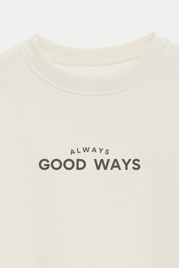 BUZO CROP ESTAMPADO MNM ALWAYS GOOD WAYS