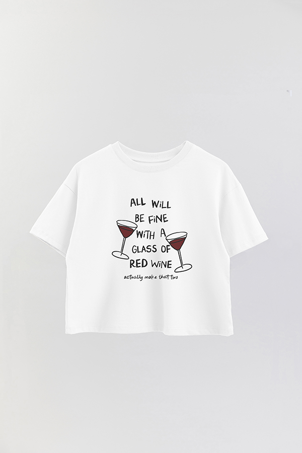 REMERA CROP ESTAMPADA ITALY ALL WILL BE FINE