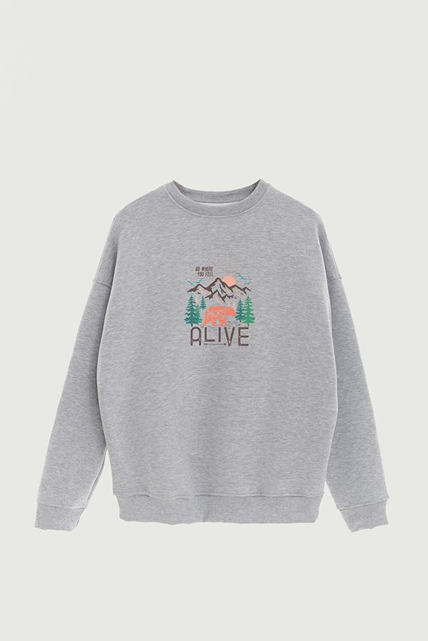 BUZO CREWNECK ESTAMPADO GO WHERE YOU FEEL MOST ALIVE