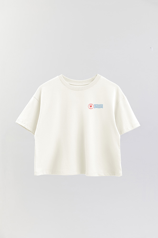 REMERA CROP ESTAMPADA VALENTINE STAMP 3