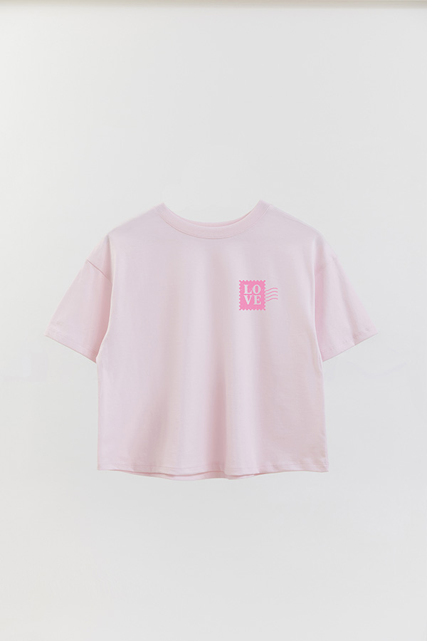 REMERA CROP ESTAMPADA VALENTINE STAMP 1