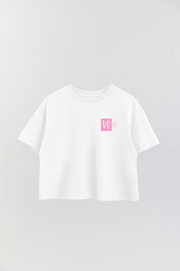 REMERA CROP ESTAMPADA VALENTINE STAMP 1