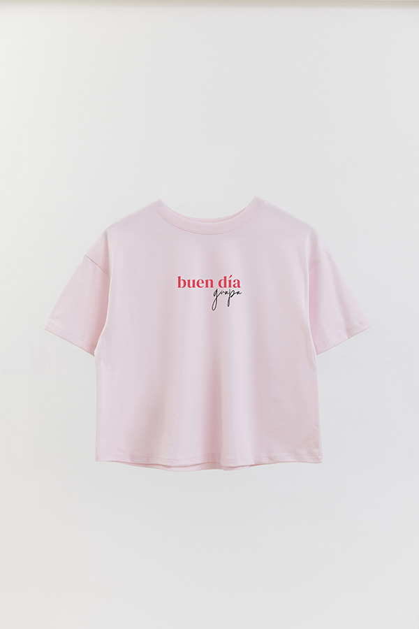 REMERA CROP ESTAMPADA VALENTINE GUAPA 1