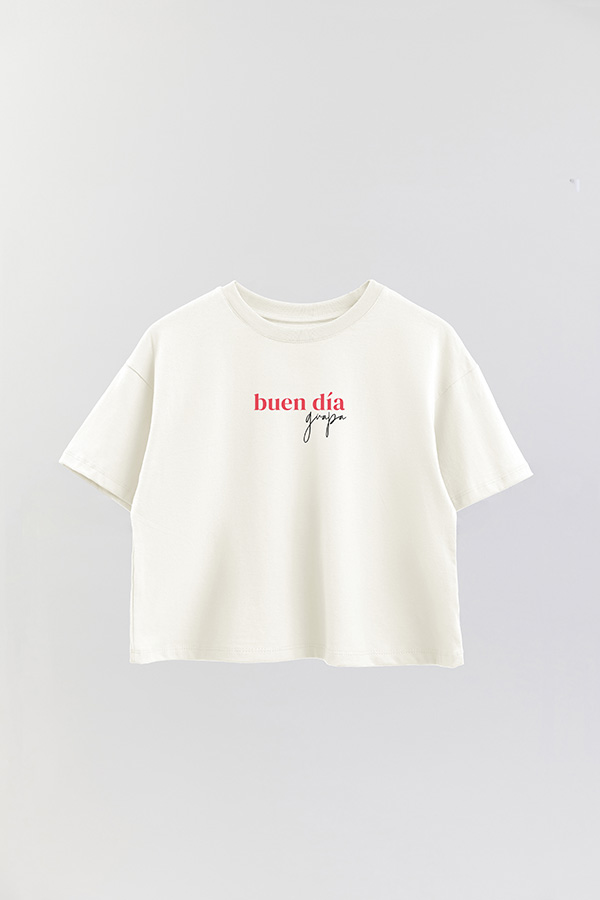 REMERA CROP ESTAMPADA VALENTINE GUAPA 1
