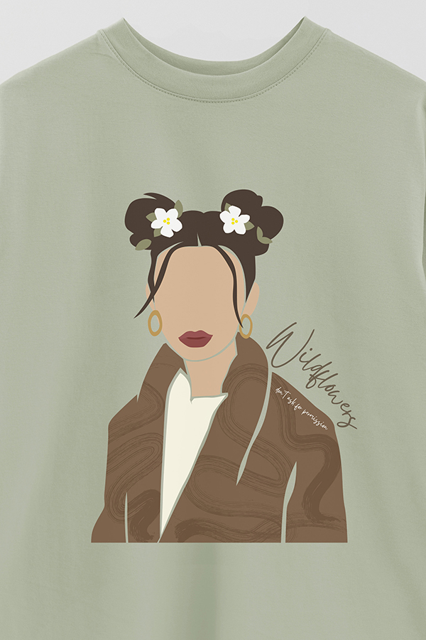 REMERA OVER ESTAMPADA WILDFLOWERS DONT ASK