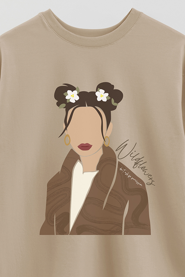 REMERA OVER ESTAMPADA WILDFLOWERS DONT ASK