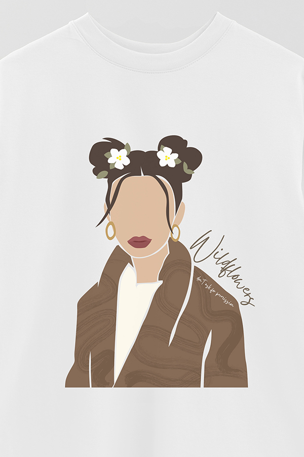 REMERA OVER ESTAMPADA WILDFLOWERS DONT ASK