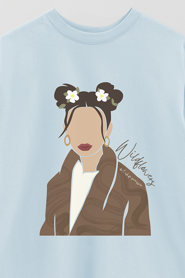 REMERA OVER ESTAMPADA WILDFLOWERS DONT ASK