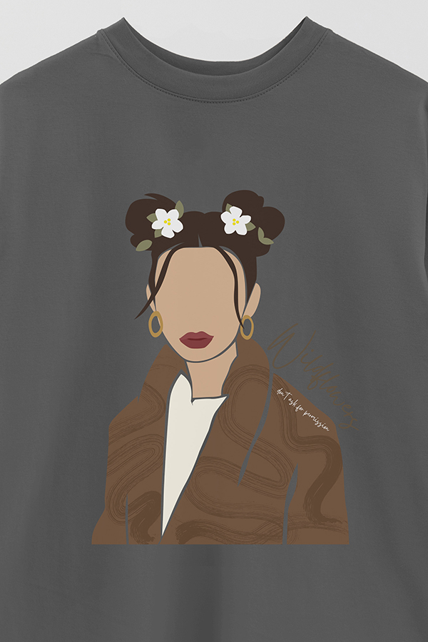REMERA OVER ESTAMPADA WILDFLOWERS DONT ASK