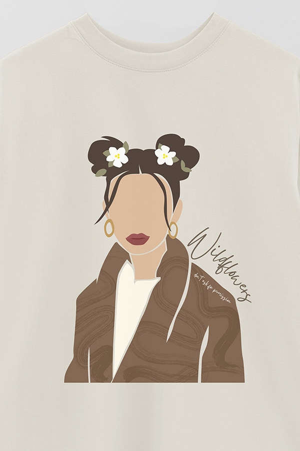 REMERA OVER ESTAMPADA WILDFLOWERS DONT ASK