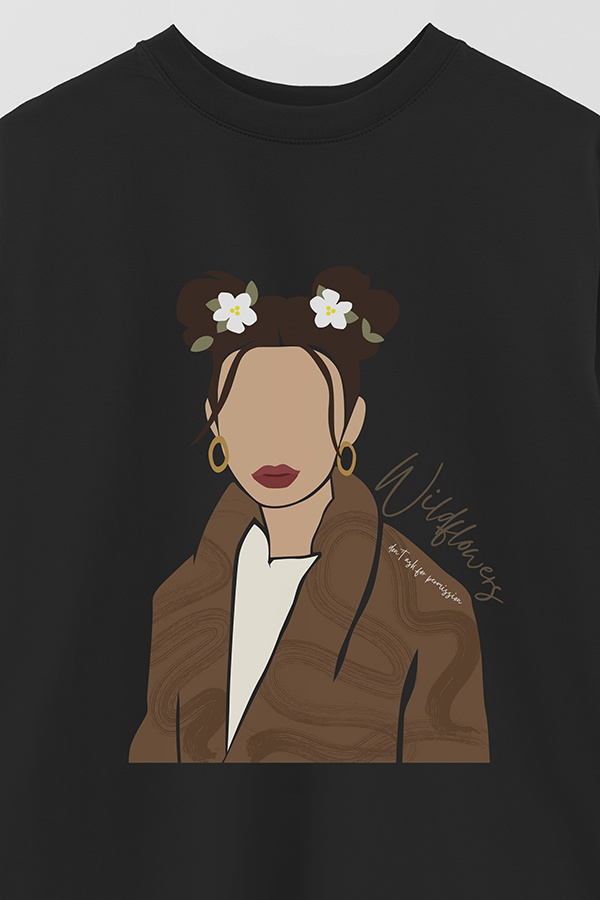 REMERA OVER ESTAMPADA WILDFLOWERS DONT ASK