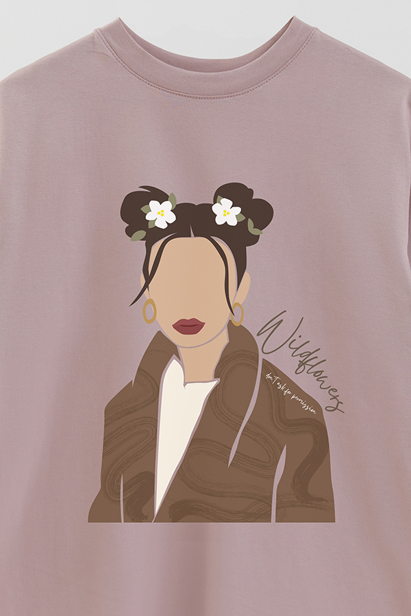 REMERA OVER ESTAMPADA WILDFLOWERS DONT ASK