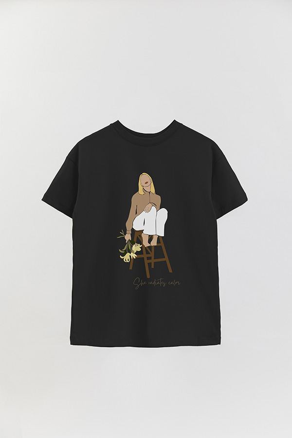 REMERA OVER ESTAMPADA SHE RADIATES CALM