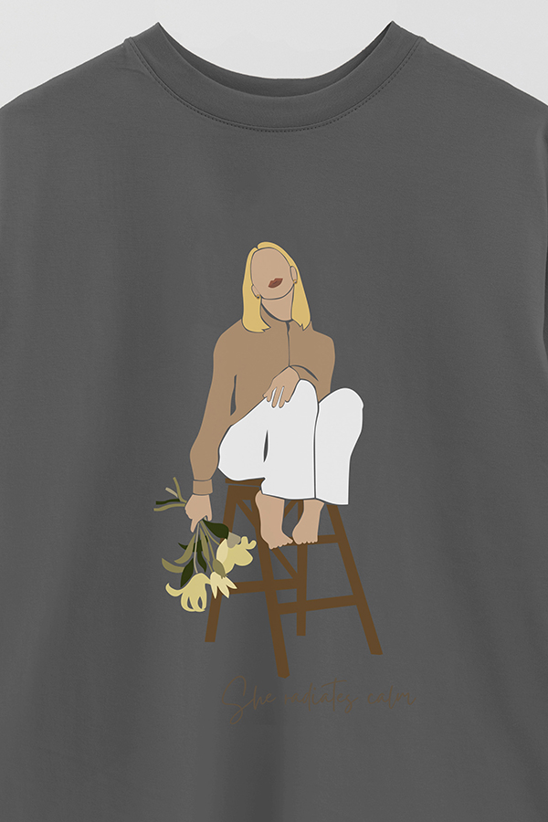 REMERA OVER ESTAMPADA SHE RADIATES CALM