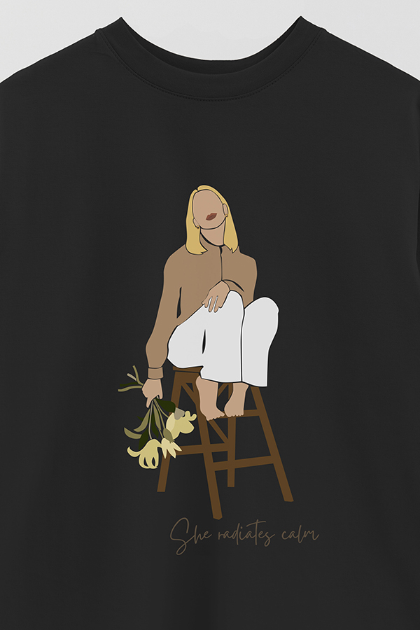 REMERA OVER ESTAMPADA SHE RADIATES CALM