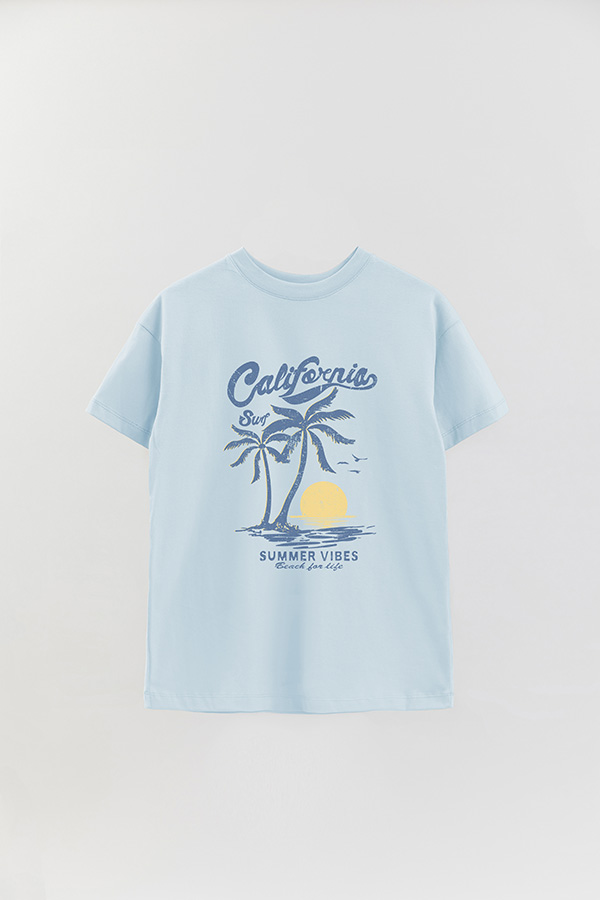 REMERA OVER ESTAMPADA CALIFORNIA SURF SUMMER
