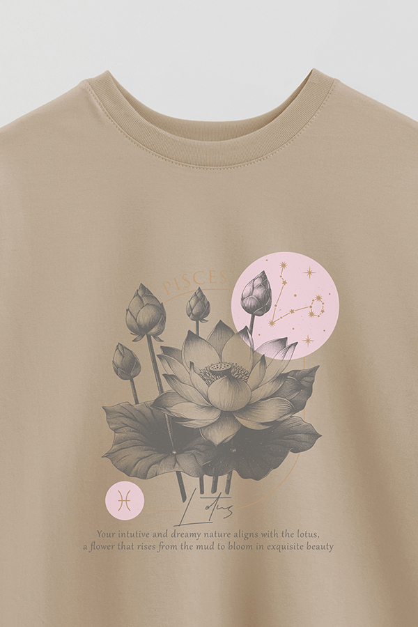 REMERA OVER ESTAMPADA ZODIAC PISCES