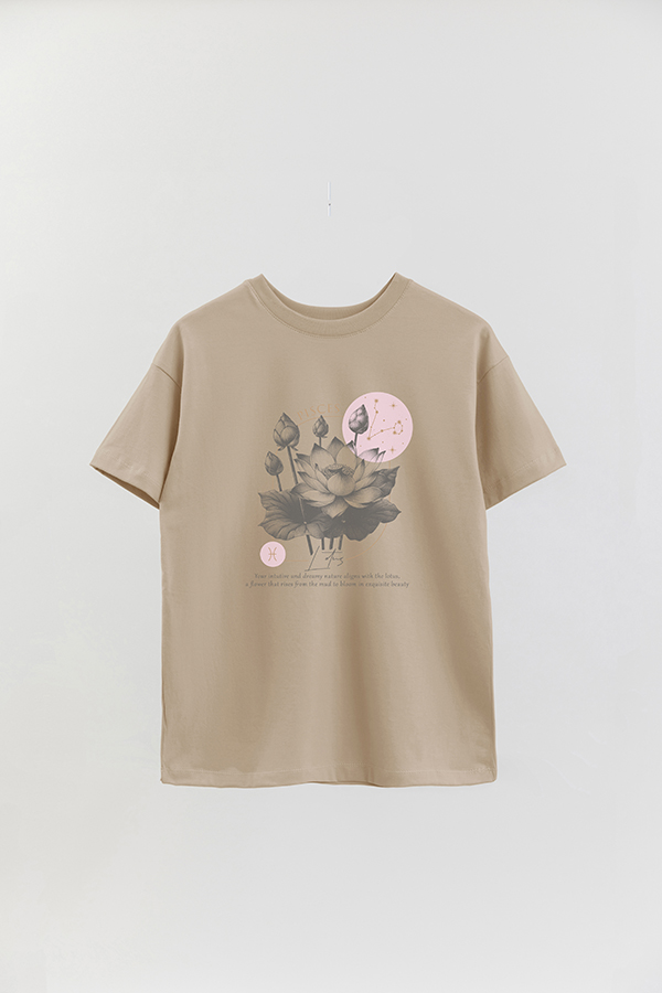 REMERA OVER ESTAMPADA ZODIAC PISCES