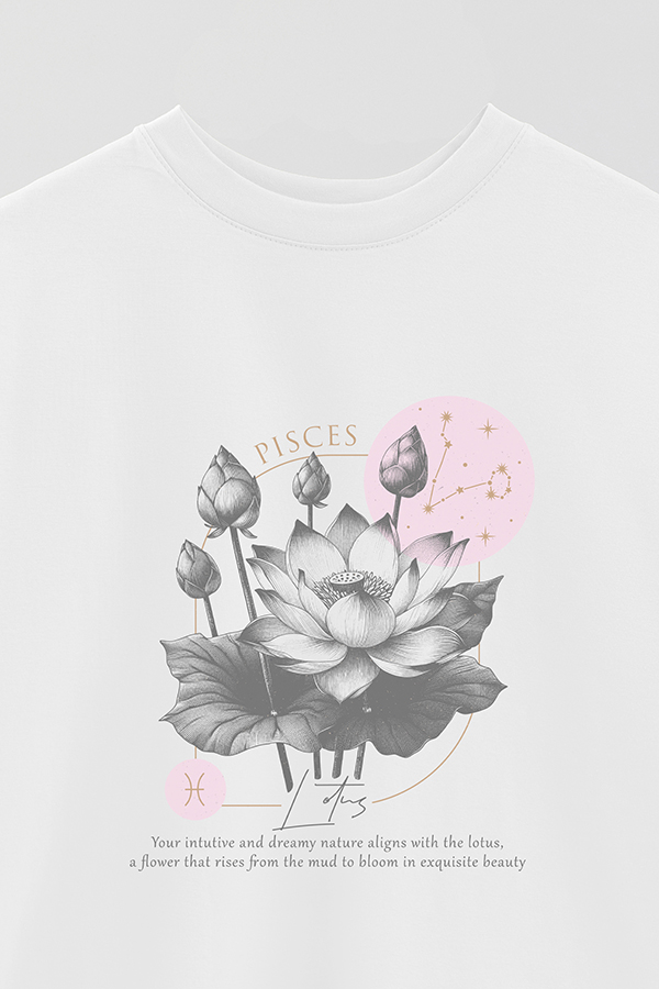 REMERA OVER ESTAMPADA ZODIAC PISCES