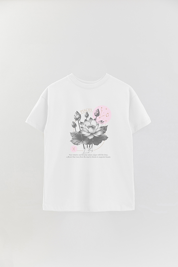 REMERA OVER ESTAMPADA ZODIAC PISCES
