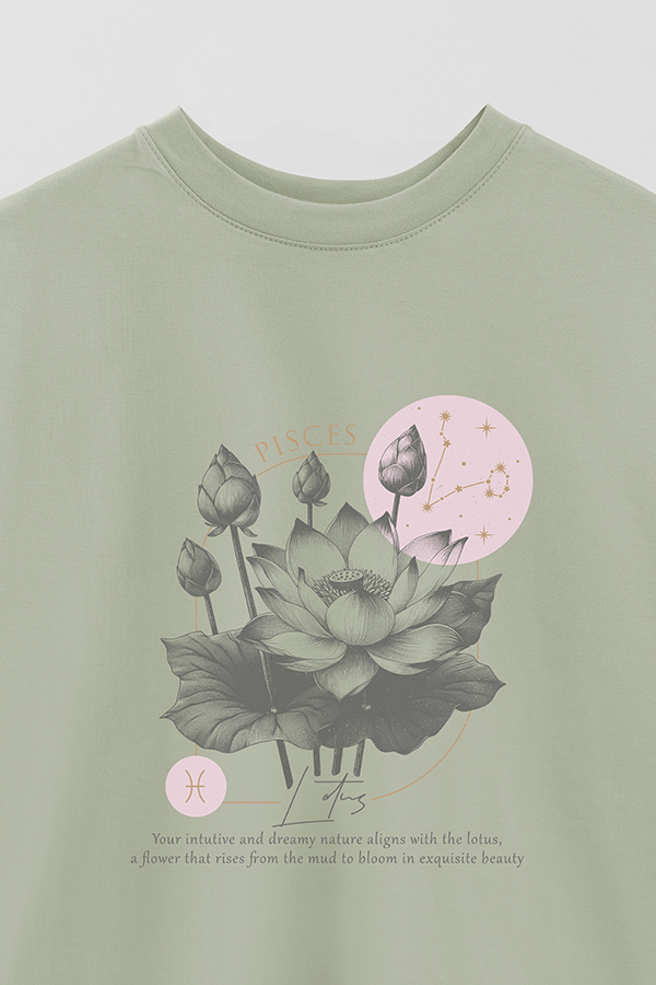 REMERA OVER ESTAMPADA ZODIAC PISCES