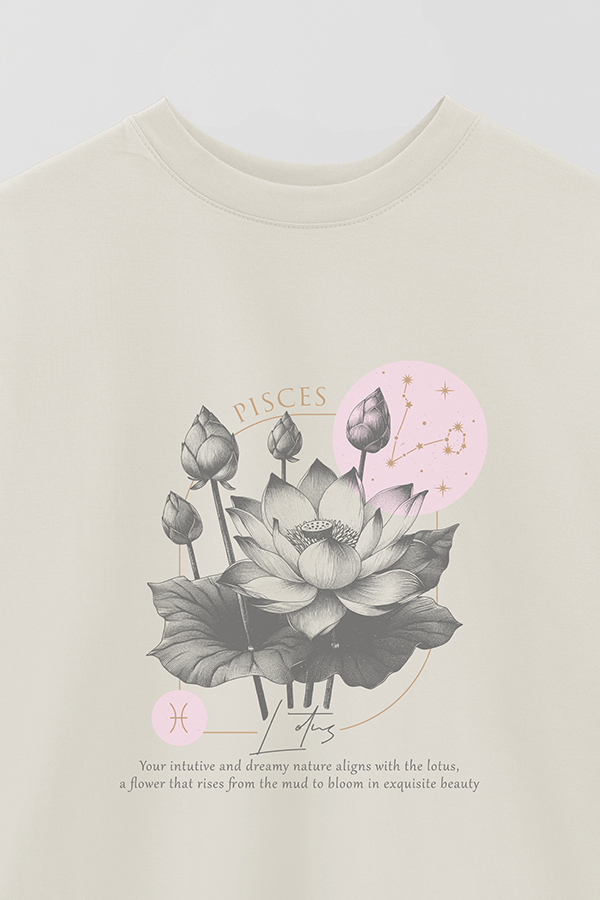 REMERA OVER ESTAMPADA ZODIAC PISCES