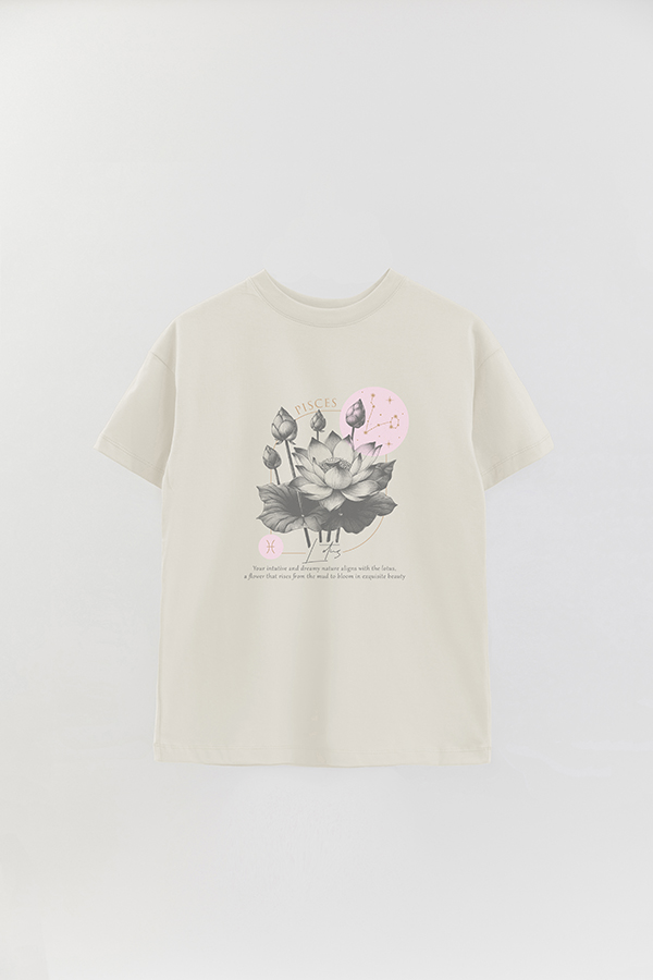 REMERA OVER ESTAMPADA ZODIAC PISCES