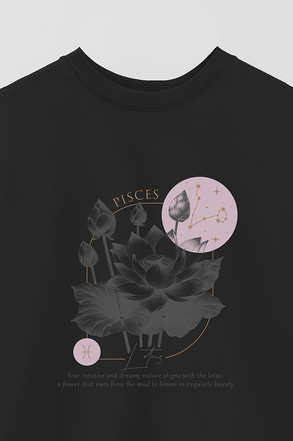 REMERA OVER ESTAMPADA ZODIAC PISCES