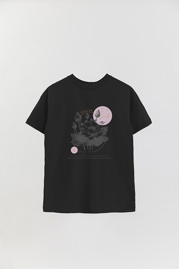 REMERA OVER ESTAMPADA ZODIAC PISCES