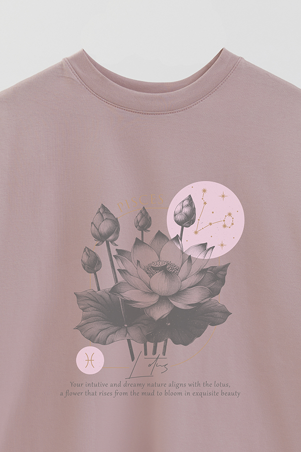 REMERA OVER ESTAMPADA ZODIAC PISCES
