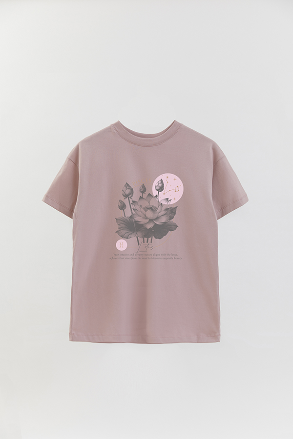REMERA OVER ESTAMPADA ZODIAC PISCES