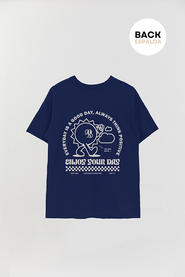 REMERA OVER FB CARTOON ENJOY YOUR DAY