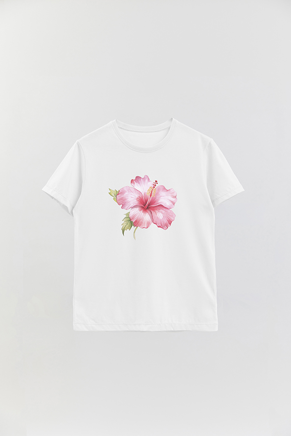 REMERA BASICA ESTAMPADA HIBISCUS 4