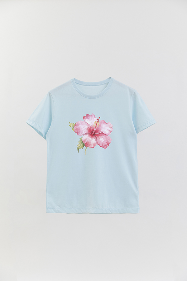 REMERA BASICA ESTAMPADA HIBISCUS 4