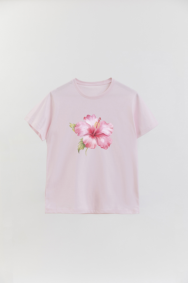 REMERA BASICA ESTAMPADA HIBISCUS 4