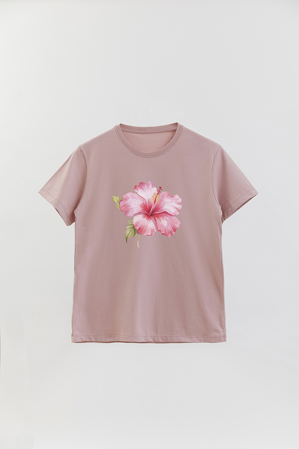 REMERA BASICA ESTAMPADA HIBISCUS 4