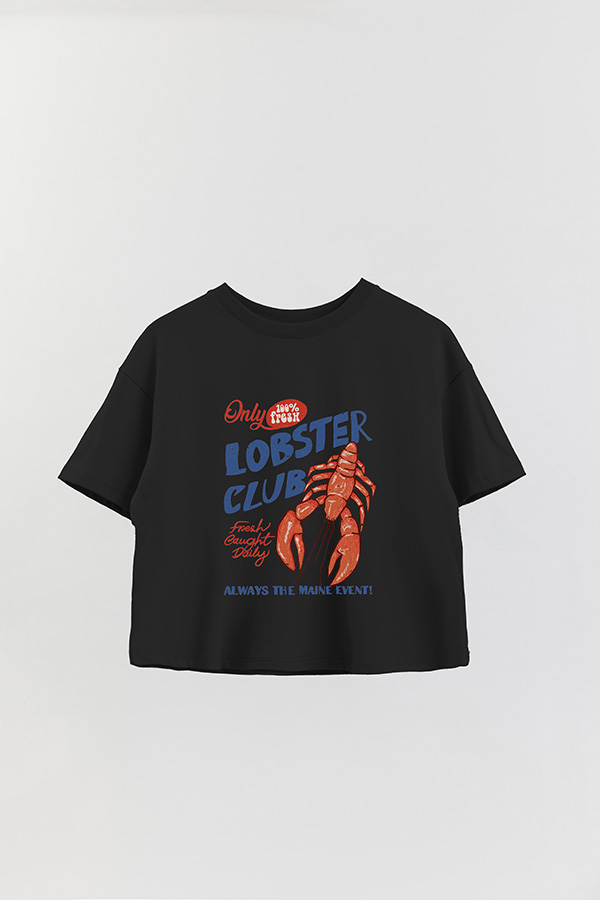 REMERA CROP ESTAMPADA SF ONLY LOBSTER